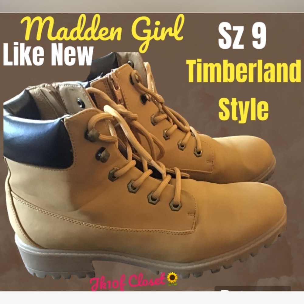 LOWEST🌺 MADDEN GIRL Sz9🍁LIKE NEW TIMBERLAND STYLE BOOTS